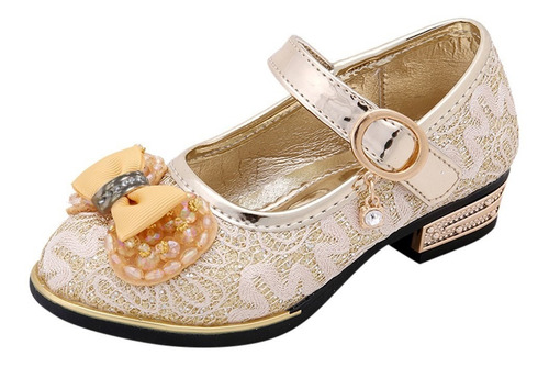 Zapatos De Princesa Con Moño Y Perlas Para Niños 1833