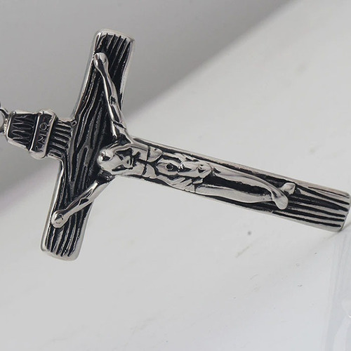 Colar Masculino Com Pingente Crucifixo Vintage