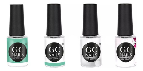 Bond 1 + Bond 2 + Top + Aceite De Cuticula , Uñas Gc Nails