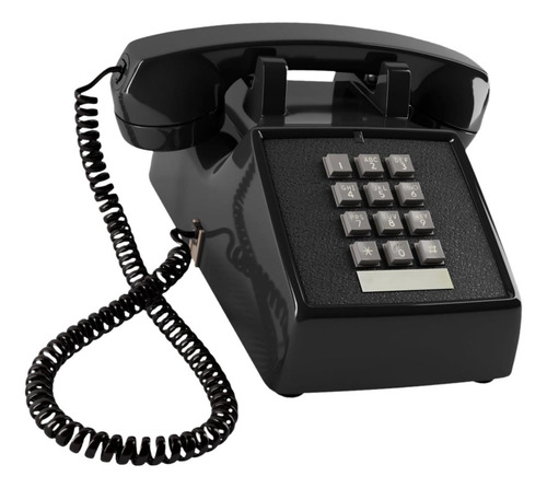 Adorno De Teléfono Con Cable Para Mesa Con Control De Negro