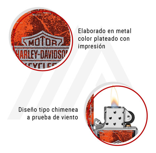 Imagen 5 de 9 de Encendedor Zippo Lighter Harleydavidson® Chromed Out