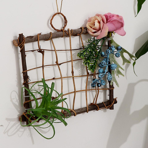 De Rústica Pared Muestra De Flores Artificiales Rectangular