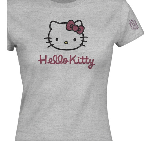 Camiseta Cuello Redondo Hello Kitty Dama Mujer Ikgd
