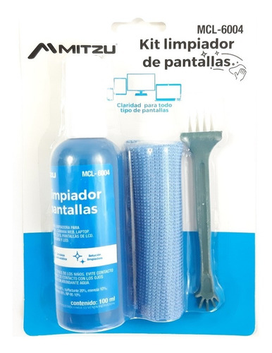 Kit Limpiador Para Pantallas Paño Liquido Y Cepillo Mcl-6004