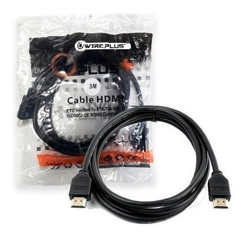 Imagen 1 de 2 de Cable Hdmi 3 Metros Wireplus