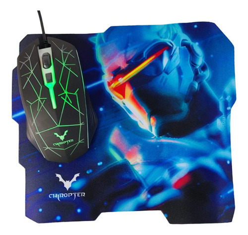 Combo Gamer Mouse Alambrico Led Rgb + Alfombrilla Pad Mouse