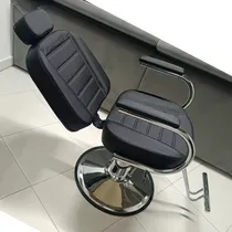 Comprar Poltrona Cadeira Barbeiro Reclinável Moveis Para Barbearia Cor Preto Liso Forma Da Base Redonda