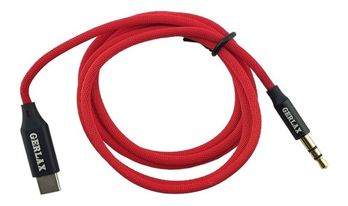 Cable Auxiliar 3.5mm 1 Metro Tipo C - Jack Color Rojo