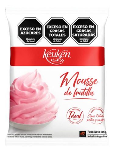  Polvo Para Mousse De Frutilla Postres Helados Keuken X500gr