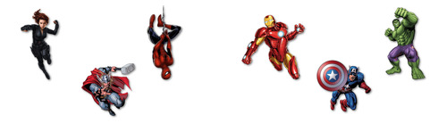 Globos Combo 48 Art De Avengers, Con 20 Bolsitas Azul Avengers