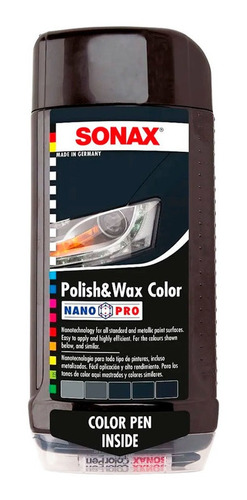 Sonax Cera Pulidora Con Corrector Polish & Wax Color Negro