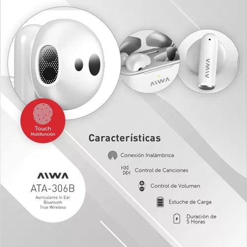 Auriculares Inalámbricos In-ear Aiwa Ata-306b Bluetooth Blancos - Genesio  Hogar