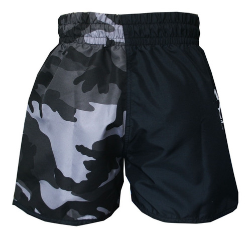 Imagem 5 de 7 de Shorts Muay-thai Camuflado Cinza Half Tanoshi