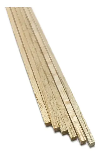 6x Vareta Madeira Balsa 2x2mm Quadrada Modelismo E Maquetes