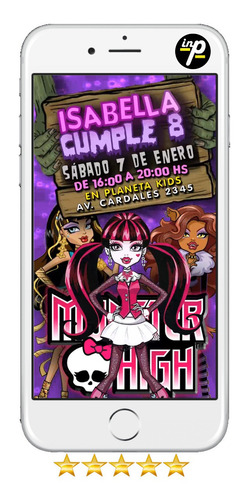 Invitación Digital Video - Monster High - La Mejor X Lejos