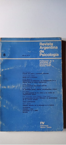 Revista Argentina De Psicología N°8 Harari Nueva Visión