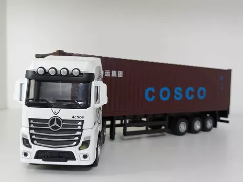 Miniatura Carreta Mercedes Benz Container Escala 1:50 Maersk AZUL