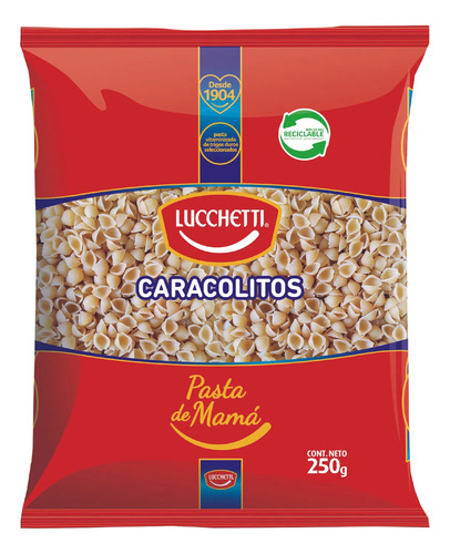 Fideos Sopa Caracolitos Lucchetti 250 Gr( 10unid)super