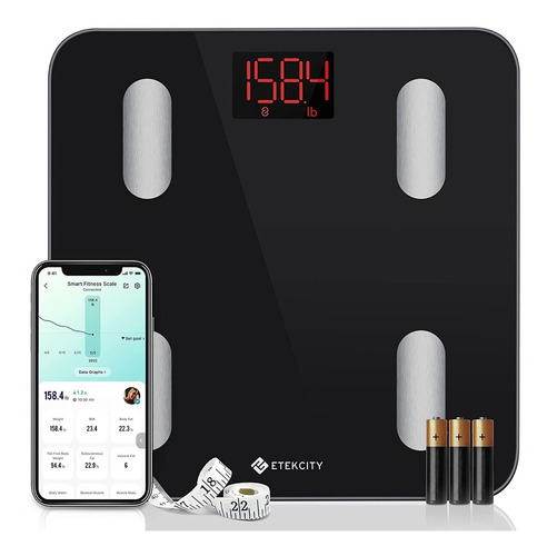Imagen 1 de 2 de Bascula De Peso Digital Cuidado Personal Bluetooth Etekcity