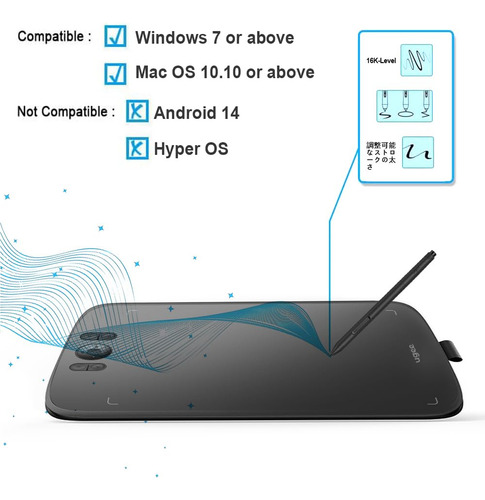 Tableta De Dibujo Gráfico 10 X 6 Pulgadas Con 8 Teclas 8192