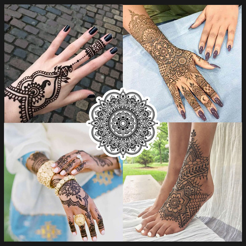 Temporary Tattoos Kit, 6pcs Semi Permanent Tattoo Paste Cone