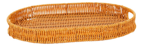 Cesta De Pan De Ratán De Imitación, Bandeja 40x29,5x4,5cm