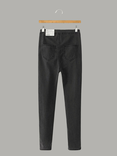 Pantalones Elásticos Ajustados Negros Para Mujeres Vaqueros