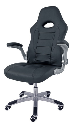 Imagen 1 de 4 de Silla de escritorio Desillas Pro Sonic gamer ergonómica negra con tapizado de cuero sintético