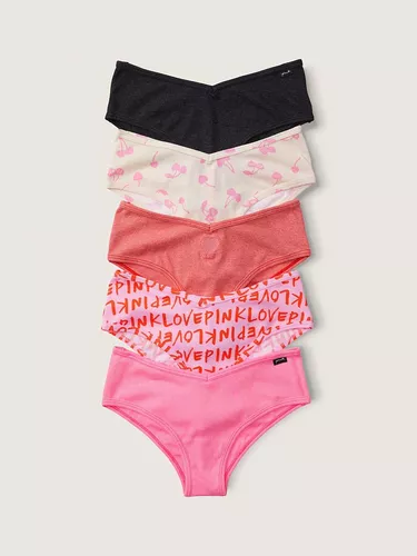 Victoria's Secret Pink Cotton Cheekster Pack of 5 Panties for