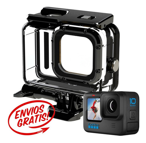 Imagen 1 de 6 de Carcasa Sumergible Case Waterproof Gopro 10 Hero 10 Black