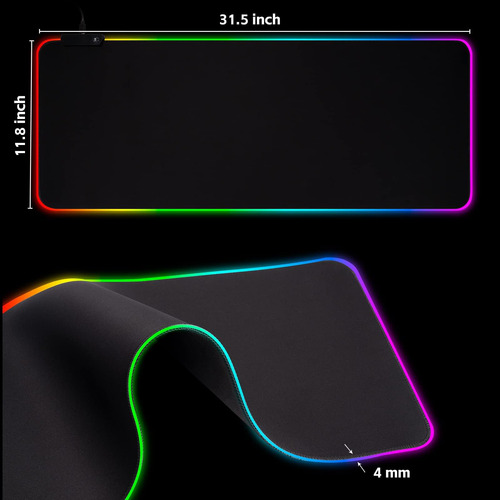 Rgb Gaming Mouse Pad, Alfombra De Mouse De Juego Extra Grand