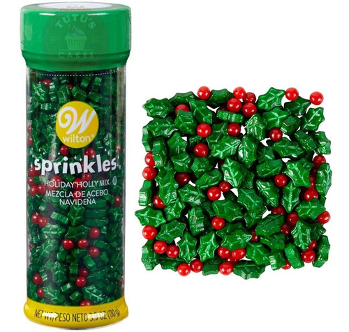 Sprinkles Comestibles Muerdago Navidad 110grs Wilton