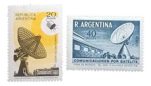 Argentina, Serie Gj 1479-80 Comunic Satélite 69 Mint L11193