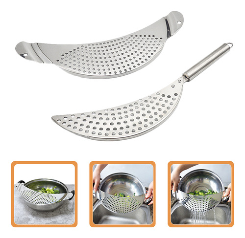 Sartén, Colador Para Ollas, Acero Inoxidable, 2 Unidades