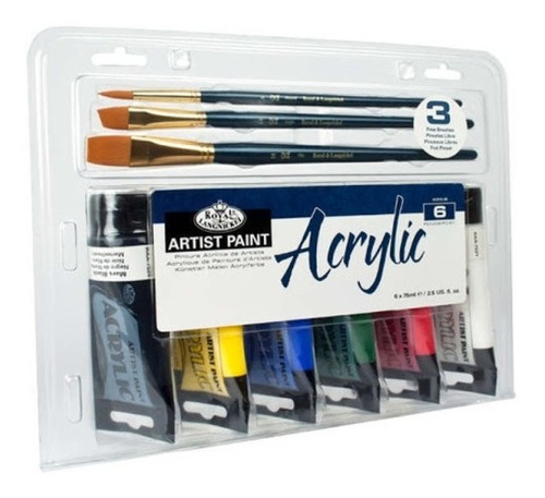 Kit Tinta Acrílica C/ 9 Peças Royal & Langnickel - Acr75-6b