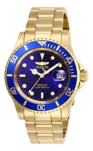 Relógio Invicta Pro Diver 26974 Em Aço Inoxidável Dourado/az