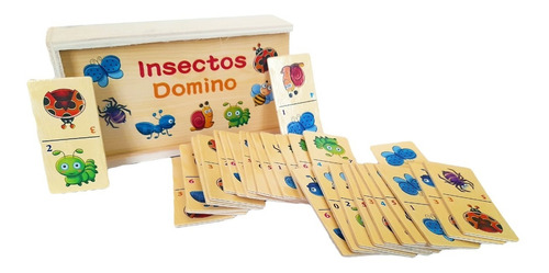 Domino Madera Infantil Juego Didáctico Insectos
