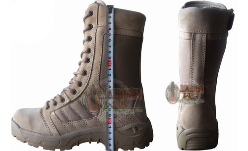 Imagen 5 de 6 de Botas Tipo Swat Militar Ligera 100% Piel Trabajo Kaki Negro