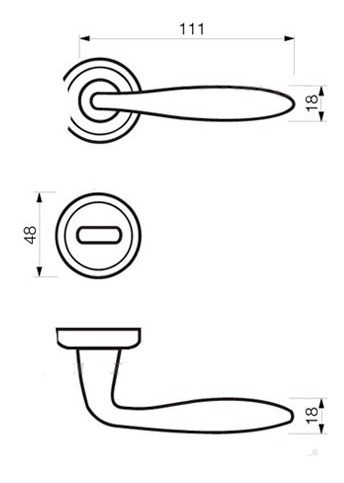 Imagen 4 de 8 de Manija Puerta Picaporte Doble Currao Capri Satinado C/laca