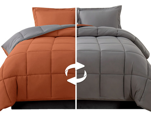 Juego De Edredón Reversible 3 Piezas Acogedor Y Suave