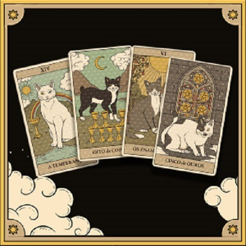 Tarô Mágico Dos Gatos Kit Divinatório Livro 80 Pag+78 Cartas