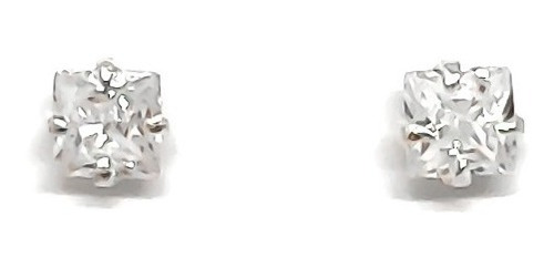 Aros Circón Mini Cuadrado 3mm Plata Fina 325