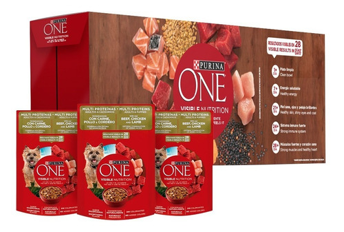 Purina® One® Multiproteínas Perro Sobre Carne 24x85g