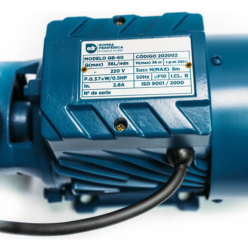 Bomba De Agua Periferica 0.5hp 1 X 1 Qb60 Color Azul Fase eléctrica Monofásica