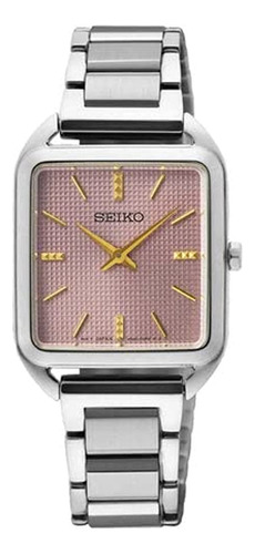 Seiko Essentials Ss Quartz Mauve Pink Dial Relojes De Mujer