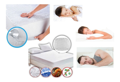 Protector De Colchon Antifluidos Suave Tela Toalla Cama 1,40