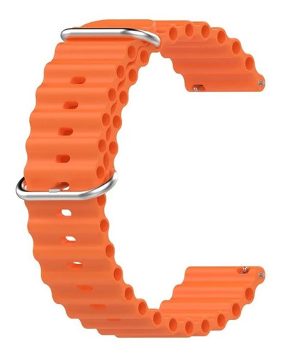 Pulseira Relógio Smart Compatível Oceano 18mm 20mm 22mm 24mm Cor Laranja Largura 20 mm