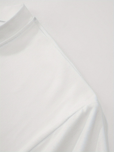 Camiseta Clásica Blanca De Cuello Redondo Para Hombre -