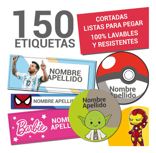 Etiquetas Escolares Personalizadas Colegio Stickers 150u.