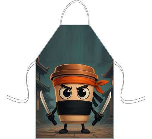 Delantal Cocina Mediano Para Niños Mini Chef Personalizado Capuchino Assassino Personalizado